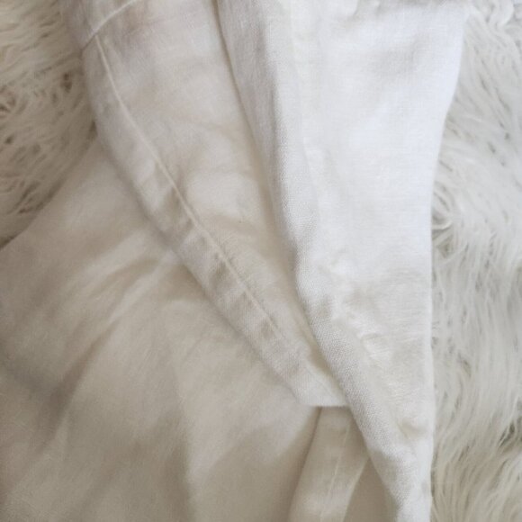 Eileen Fisher 100% Linen White Wide Leg Pants Women Medium Side Zip 34x27" - Picture 16 of 16